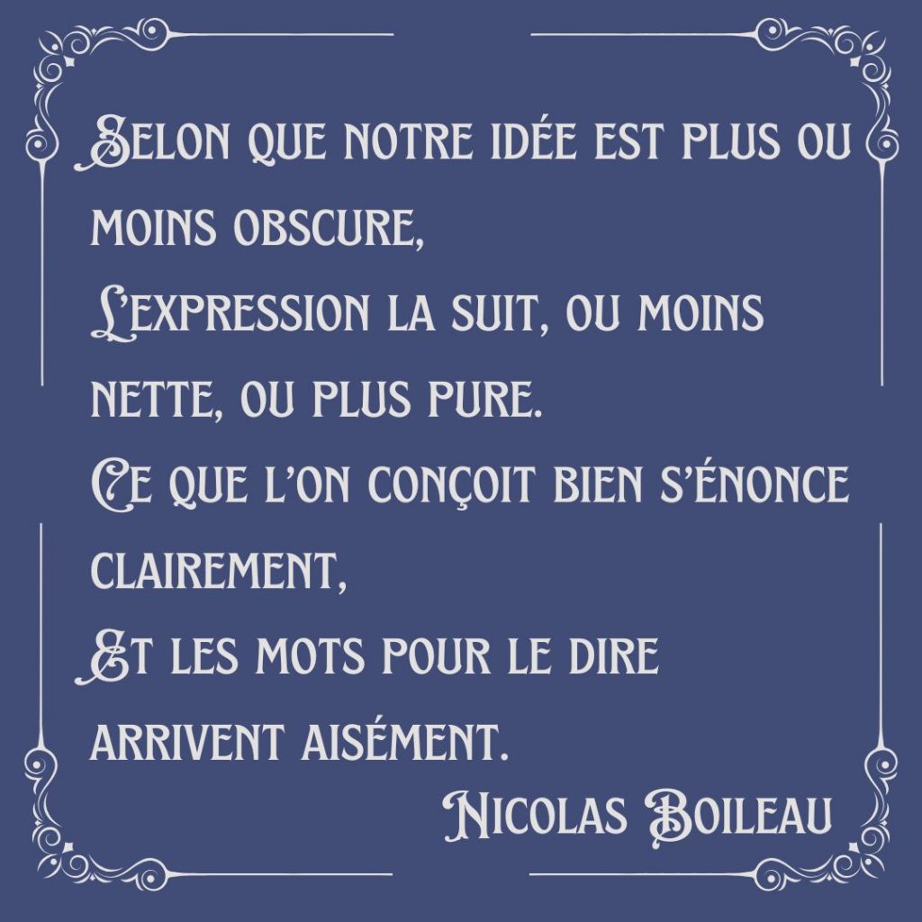 Ce que l'on conçoit bien